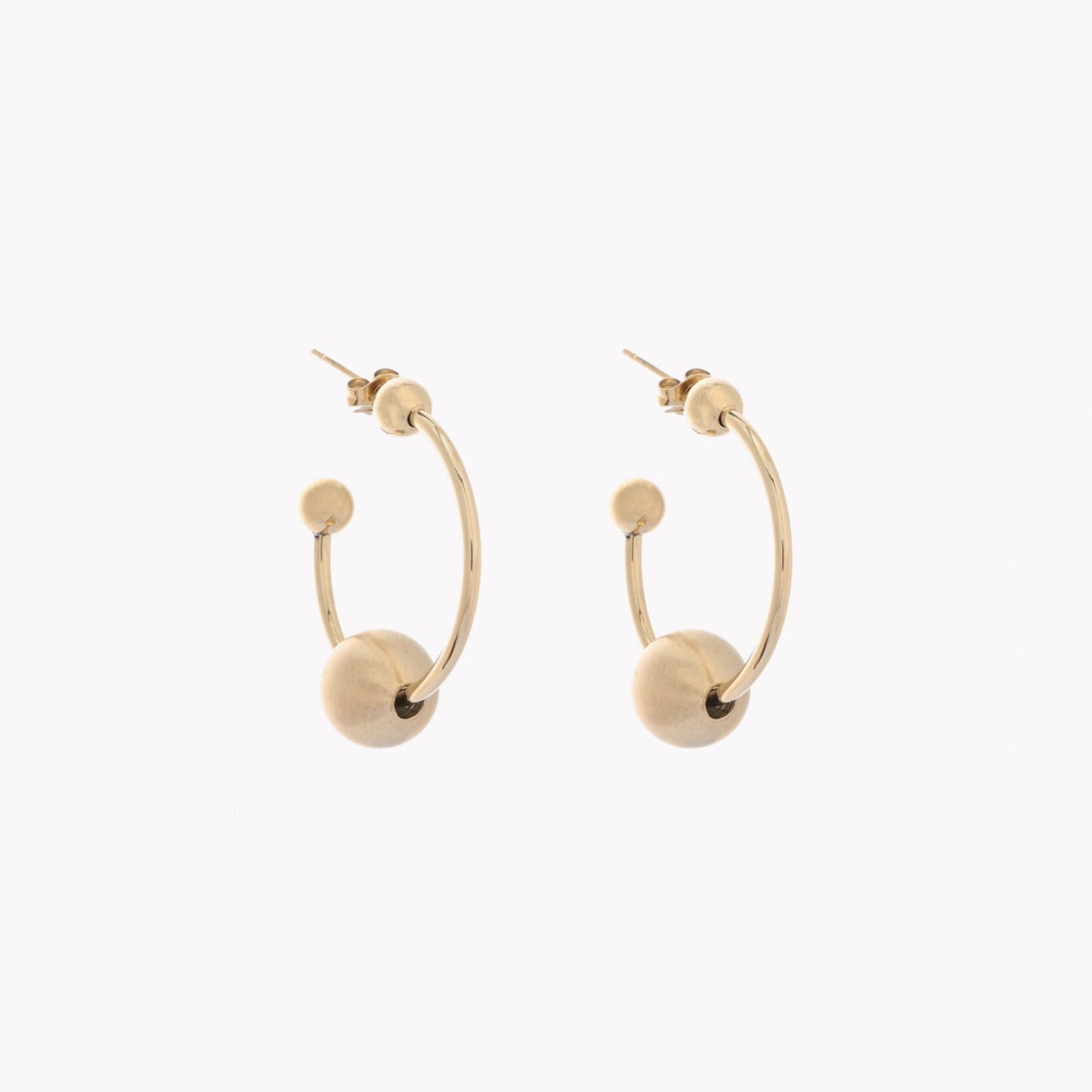 Argolas aço com Pingente Bola – Prateado ou Dourado - L&L Aço