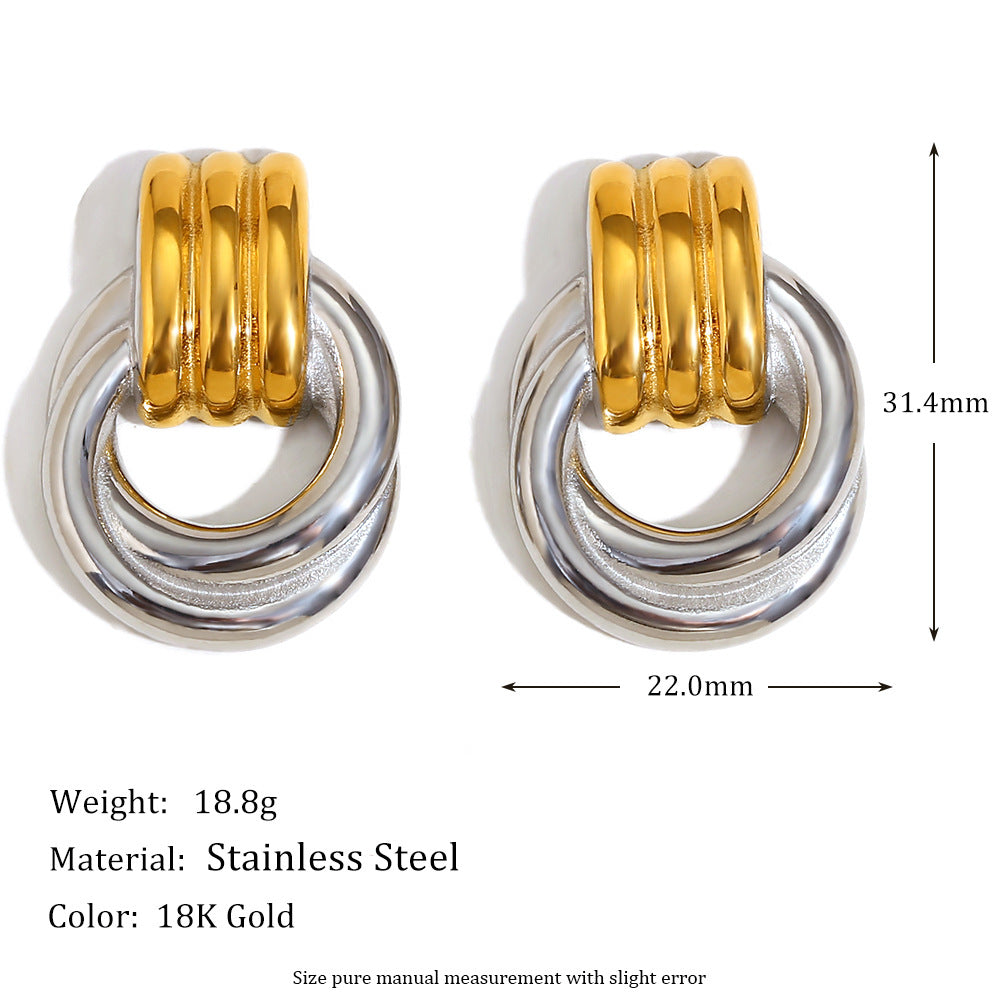 Brincos estilo francês bicolor