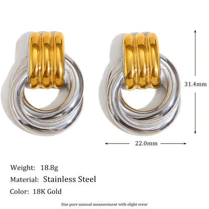 Brincos estilo francês bicolor