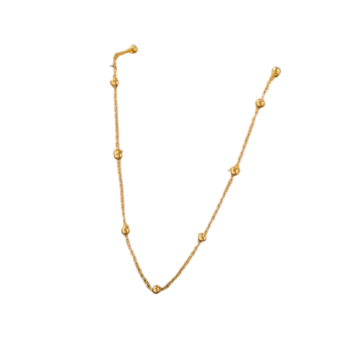 Colar em Aço cordão fino com bolinhas