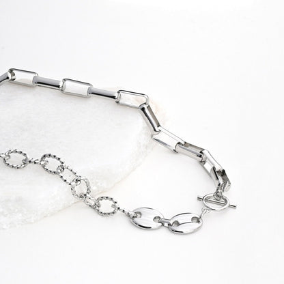 Colar em aço reversível