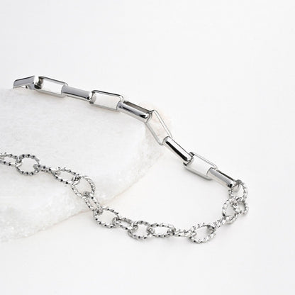 Colar em aço reversível