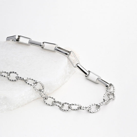 Colar em aço reversível