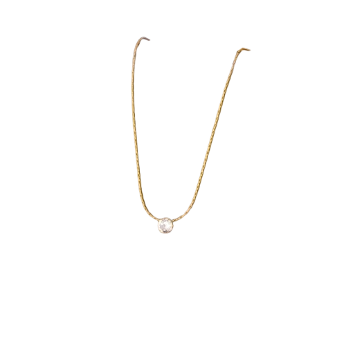 Colar em Aço delicado ponto de luz