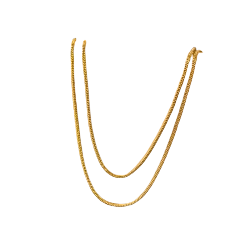 Colar em Aço em corrente de lã dourada