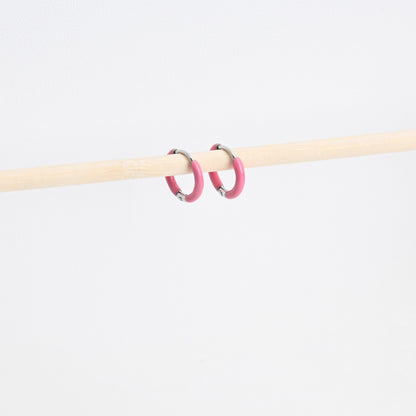 Argolas Aço finas Rosa - L&L Aço