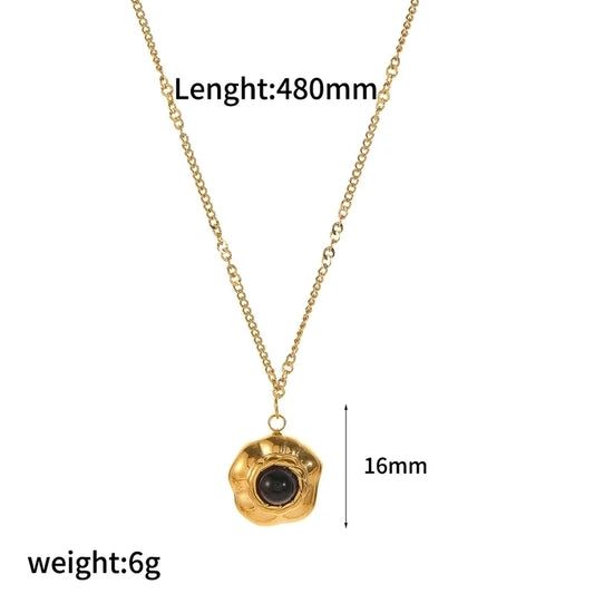 Colar em Aço com pingente floral