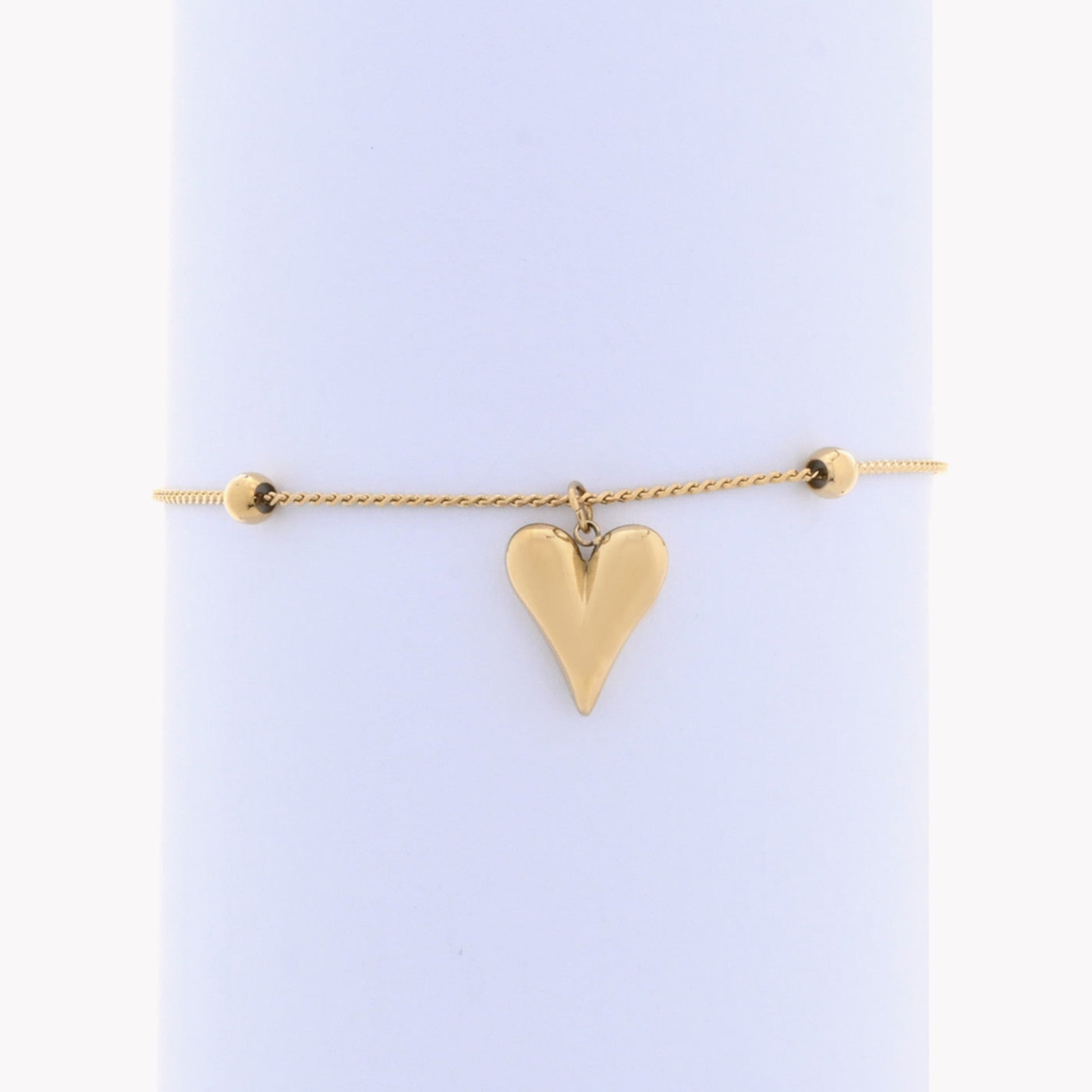 Pulseira Aço dourada com pendente Coração - L&L Aço